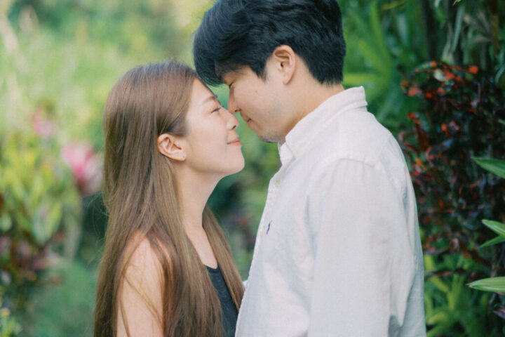 Emerald green rice terraces of Sidemen Bali with soft airy highlights and filmic texture